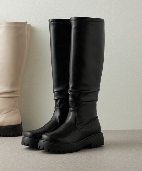 CITEN（シテン）の「＜CITEN＞トラックソール ロングブーツ（ブーツ・レディース・ブラック/オフホワイト・23cm/23.5cm/24cm/24.5cm）」の16枚目の写真