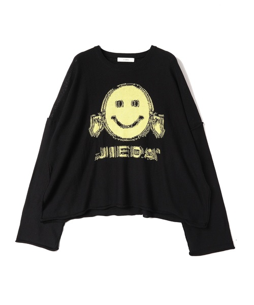 Jieda（ジエダ）の「SMILE OVER KNIT CREW（ニット/セーター・メンズ・ブラック/ホワイト・ONE SIZE）」の5枚目の写真