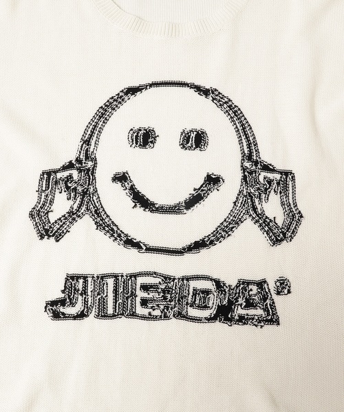 Jieda（ジエダ）の「SMILE OVER KNIT CREW（ニット/セーター・メンズ・ブラック/ホワイト・ONE SIZE）」の4枚目の写真