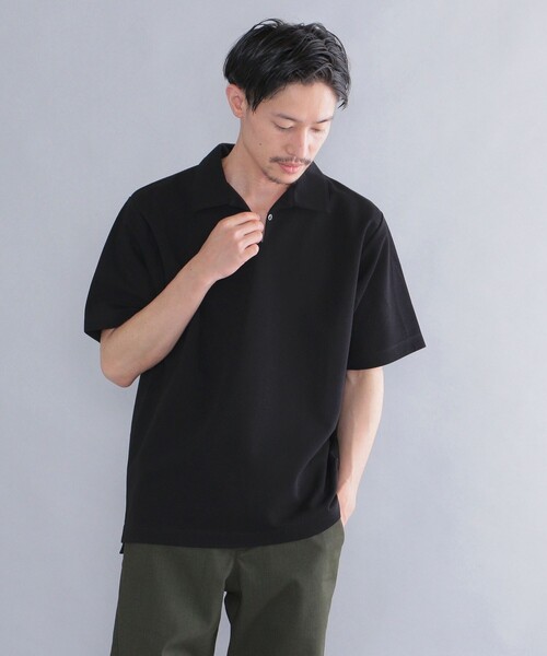 SHIPS（シップス）の「SHIPS:〈抗菌・防臭加工〉 ジャガード ピケ スキッパー ポロシャツ（ポロシャツ・メンズ・オフホワイト/ブラック/ネイビー/ピンク・SMALL/MEDIUM/LARGE/X-LARGE）」の3枚目の写真