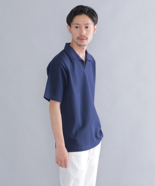 SHIPS（シップス）の「SHIPS:〈抗菌・防臭加工〉 ジャガード ピケ スキッパー ポロシャツ（ポロシャツ・メンズ・オフホワイト/ブラック/ネイビー/ピンク・SMALL/MEDIUM/LARGE/X-LARGE）」の20枚目の写真