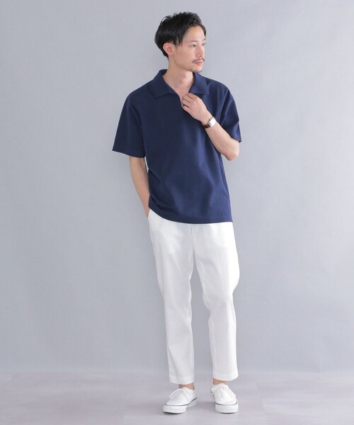 SHIPS（シップス）の「SHIPS:〈抗菌・防臭加工〉 ジャガード ピケ スキッパー ポロシャツ（ポロシャツ・メンズ・オフホワイト/ブラック/ネイビー/ピンク・SMALL/MEDIUM/LARGE/X-LARGE）」の7枚目の写真