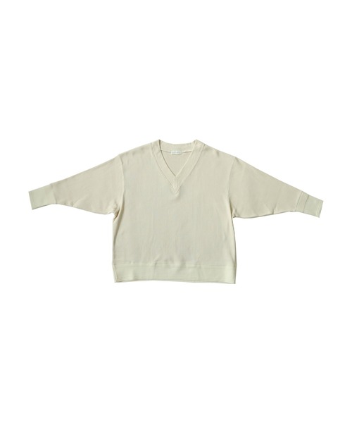 antiqua（アンティカ）の「一枚で垢抜け！針抜きテレコリブトップス（Tシャツ/カットソー・レディース・アイボリー/ブラック/マスタード・FREE）」の5枚目の写真