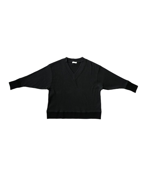 antiqua（アンティカ）の「一枚で垢抜け！針抜きテレコリブトップス（Tシャツ/カットソー・レディース・アイボリー/ブラック/マスタード・FREE）」の6枚目の写真