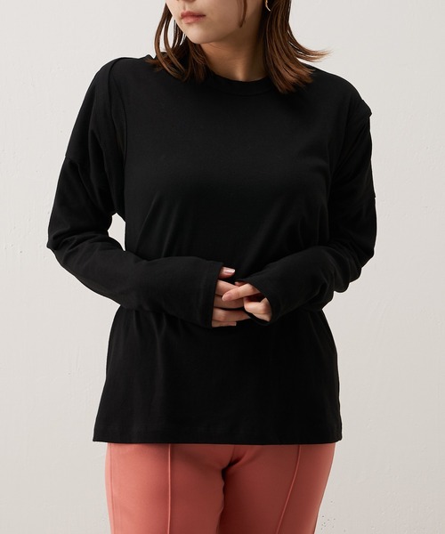 Lui's(ルイス)の「アンサンブルデザイントップス(Tシャツ/カットソー・レディース・オフホワイト/ブラック/グリーン・FREE)」の12枚目の写真