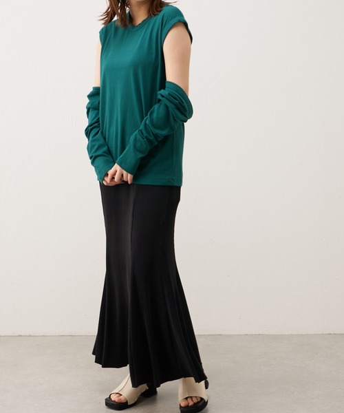 Lui's(ルイス)の「アンサンブルデザイントップス(Tシャツ/カットソー・レディース・オフホワイト/ブラック/グリーン・FREE)」の18枚目の写真