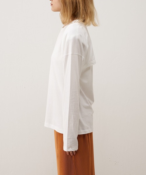 Lui's(ルイス)の「アンサンブルデザイントップス(Tシャツ/カットソー・レディース・オフホワイト/ブラック/グリーン・FREE)」の9枚目の写真