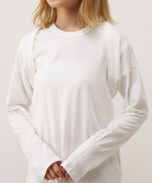 Lui's(ルイス)の「アンサンブルデザイントップス(Tシャツ/カットソー・レディース・オフホワイト/ブラック/グリーン・FREE)」の6枚目の写真