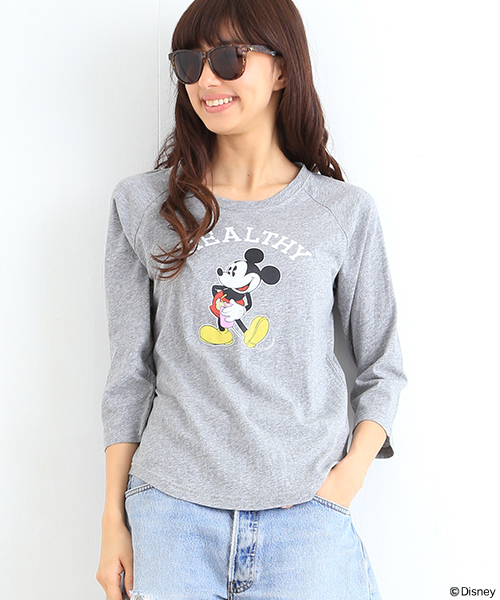 B:MING by BEAMS（ビーミングバイビームス）の「Disney ｜  B:MING / ＜ミッキーマウス＞7分袖Tシャツ（Tシャツ/カットソー・レディース・ブラック/グレー・ONE SIZE）」の6枚目の写真