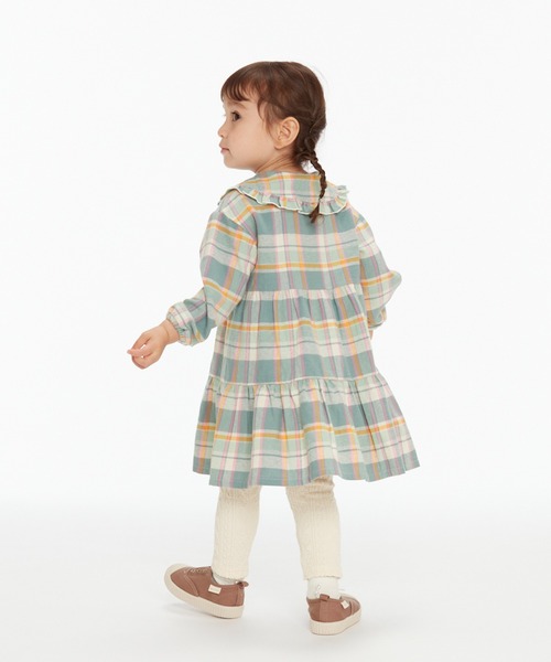 Moujonjon(ムージョンジョン)の「ビエラチェックティアードワンピース(ワンピース・キッズ・ブラウン/グリーン・90/100/110/120/130)」の6枚目の写真