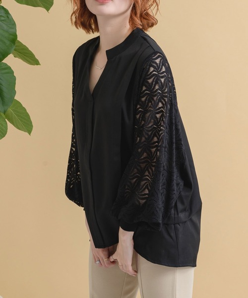 ROSIEE（ロージー）の「ROSIEE 袖レースブラウス（シャツ/ブラウス・レディース・ホワイト/ブラック・FREE）」の9枚目の写真