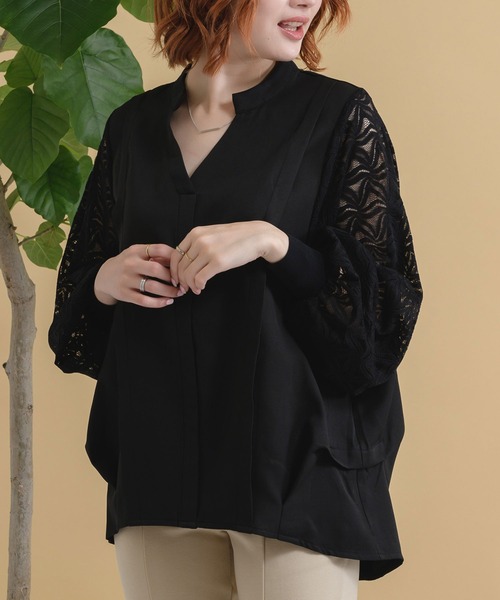 ROSIEE（ロージー）の「ROSIEE 袖レースブラウス（シャツ/ブラウス・レディース・ホワイト/ブラック・FREE）」の11枚目の写真