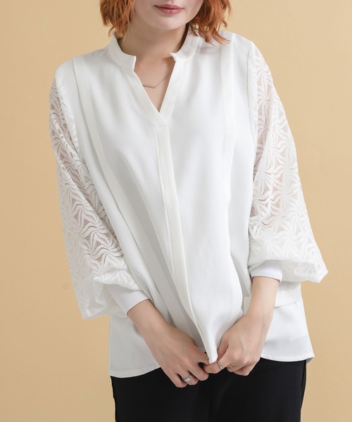 ROSIEE（ロージー）の「ROSIEE 袖レースブラウス（シャツ/ブラウス・レディース・ホワイト/ブラック・FREE）」の14枚目の写真