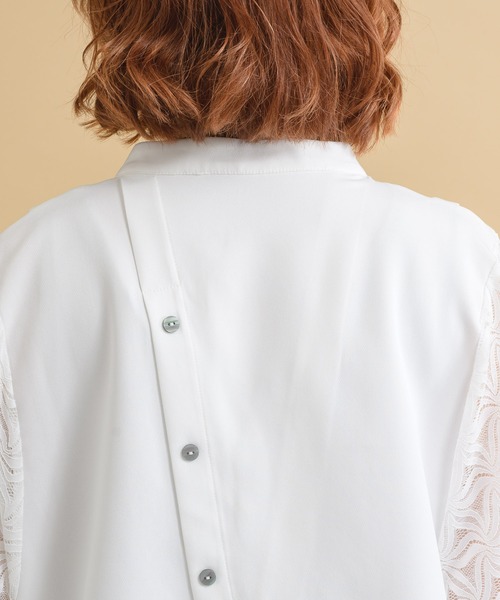 ROSIEE（ロージー）の「ROSIEE 袖レースブラウス（シャツ/ブラウス・レディース・ホワイト/ブラック・FREE）」の4枚目の写真