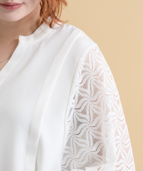 ROSIEE（ロージー）の「ROSIEE 袖レースブラウス（シャツ/ブラウス・レディース・ホワイト/ブラック・FREE）」の6枚目の写真