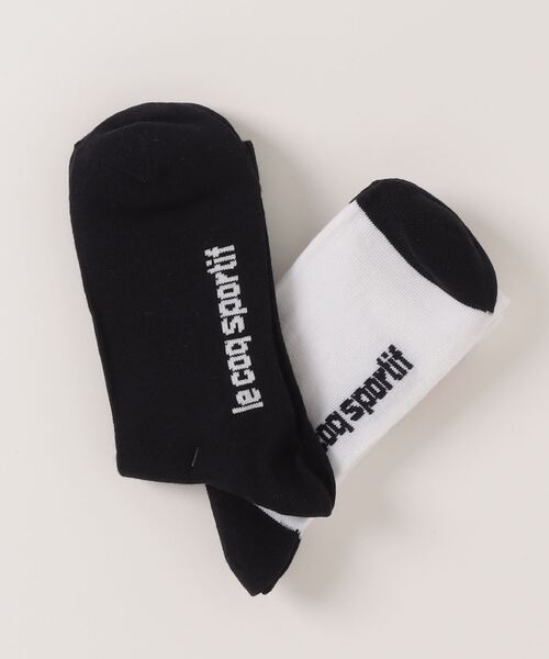 le coq sportif（ルコックスポルティフ）の「ルコック 2Pソックス(抗菌防臭)  スポーツウエア メンズ レディース ユニセックス トレーニングウエア アクセサリー 小物 ソックス 靴下（ソックス/靴下・メンズ・ホワイト×ネイビー/ブラック×ブルー・25-27/22-24）」の4枚目の写真