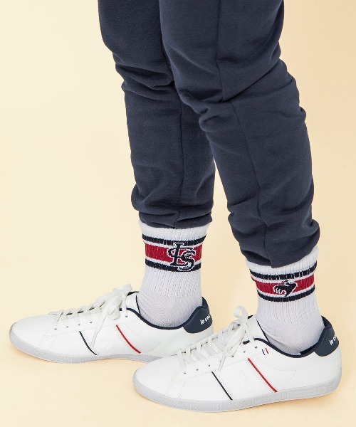 le coq sportif（ルコックスポルティフ）の「ルコック 2Pソックス(抗菌防臭)  スポーツウエア メンズ レディース ユニセックス トレーニングウエア アクセサリー 小物 ソックス 靴下（ソックス/靴下・メンズ・ホワイト×ネイビー/ブラック×ブルー・25-27/22-24）」の8枚目の写真