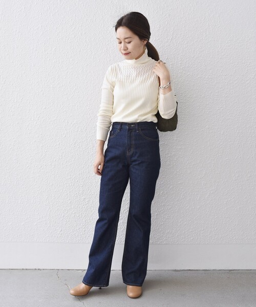 SHIPS(シップス)の「*〈手洗い可能〉アイレットタートルリブニット◆(ニット/セーター・レディース・オフホワイト/ブラック/ライトグレー/ライトイエロー・ONE SIZE)」の21枚目の写真