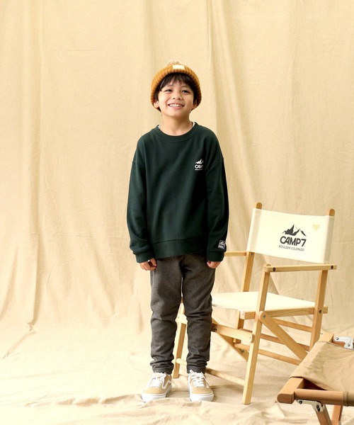 CAMP7(キャンプセブン)の「【CAMP7】ロゴスウェット(スウェット・キッズ・ブラック/グリーン/ネイビー/オフホワイト・140/160/120/150/105/130)」の16枚目の写真