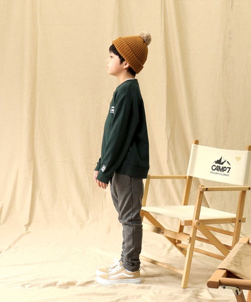 CAMP7(キャンプセブン)の「【CAMP7】ロゴスウェット(スウェット・キッズ・ブラック/グリーン/ネイビー/オフホワイト・140/160/120/150/105/130)」の17枚目の写真