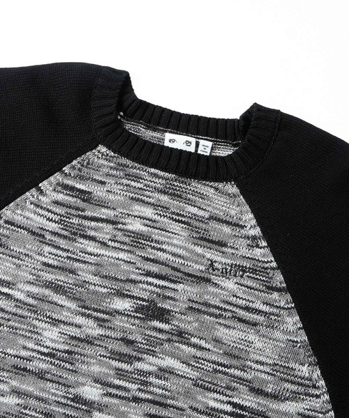 X-girl（エックスガール）の「MELANGE RAGLAN KNIT TOP（ニット/セーター・レディース・ブラック/イエロー/グリーン・ONE SIZE）」の6枚目の写真