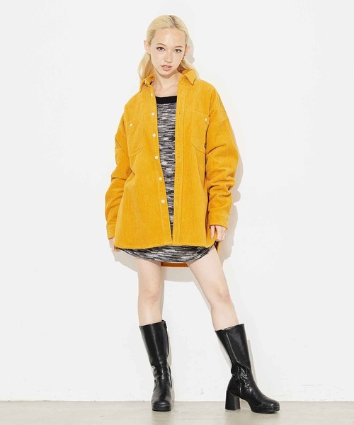 X-girl（エックスガール）の「MELANGE RAGLAN KNIT TOP（ニット/セーター・レディース・ブラック/イエロー/グリーン・ONE SIZE）」の14枚目の写真