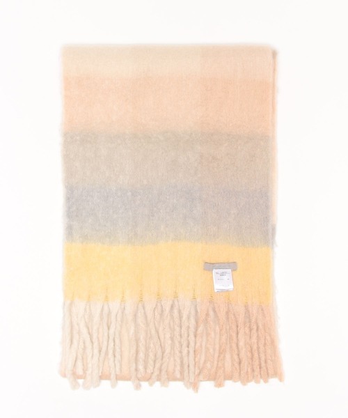 aunt lily（アントリリー）の「ふんわりヘアリー大判シャギーチェックマフラー（マフラー・レディース・イエロー/オレンジ/グリーン/ブラウン/ピンク/ライトピンク/グレー・FREE）」の12枚目の写真