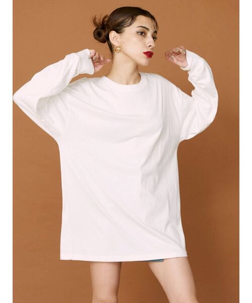 EVRIS(エヴリス)の「バックグラフィックロンT(Tシャツ/カットソー・レディース・ホワイト/ブラック・FREE)」の3枚目の写真