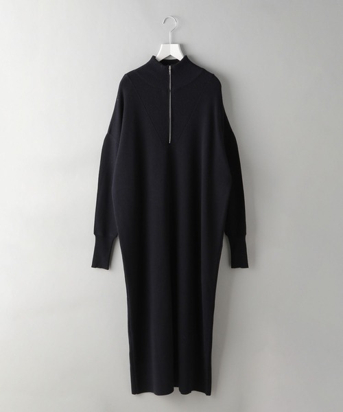 e/rm（イーアールエム）の「【e/rm】ハーフジップニットワンピース（ワンピース・レディース・ライトグレー/ダークネイビー/ベージュ・FREE）」の3枚目の写真
