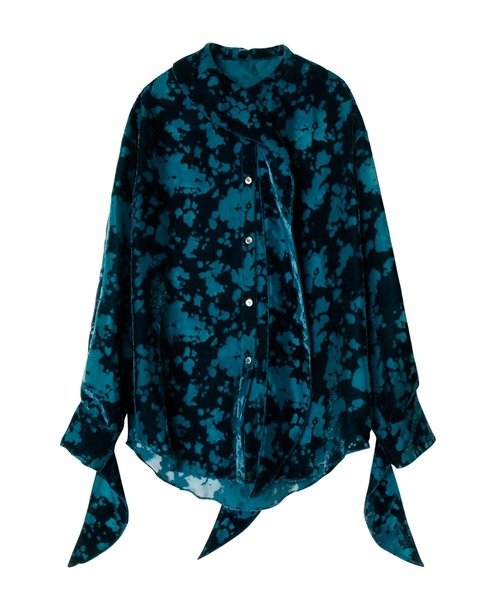 LE CIEL BLEU(ルシェルブルー)の「アブストラクトバーンアウトタイブラウス / Abstract Burnout Tie Blouse(シャツ/ブラウス・レディース・ブラック/グリーン・36)」の6枚目の写真