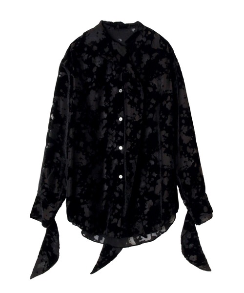 LE CIEL BLEU(ルシェルブルー)の「アブストラクトバーンアウトタイブラウス / Abstract Burnout Tie Blouse(シャツ/ブラウス・レディース・ブラック/グリーン・36)」の12枚目の写真
