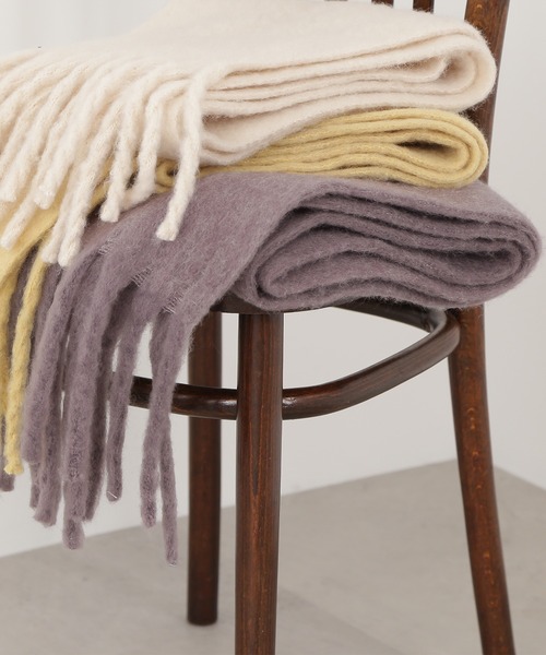 N.（N. Natural Beauty Basic）（エヌエヌナチュラルビューティーベーシック）の「【横田ひかるさん着用】◆フリンジストール（ストール/ショール・レディース・イエロー/アイボリー/パープル・ﾌﾘ-）」の7枚目の写真