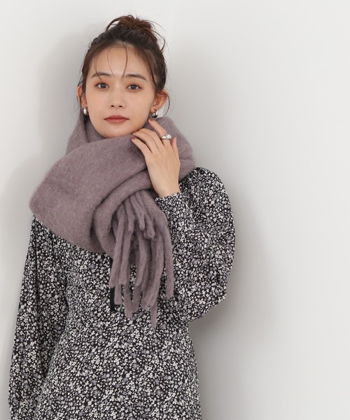 N.（N. Natural Beauty Basic）（エヌエヌナチュラルビューティーベーシック）の「【横田ひかるさん着用】◆フリンジストール（ストール/ショール・レディース・イエロー/アイボリー/パープル・ﾌﾘ-）」の4枚目の写真