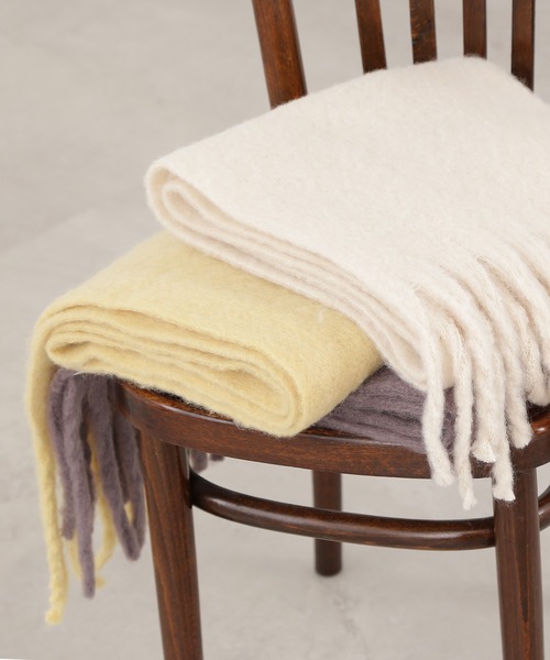 N.（N. Natural Beauty Basic）（エヌエヌナチュラルビューティーベーシック）の「【横田ひかるさん着用】◆フリンジストール（ストール/ショール・レディース・イエロー/アイボリー/パープル・ﾌﾘ-）」の8枚目の写真