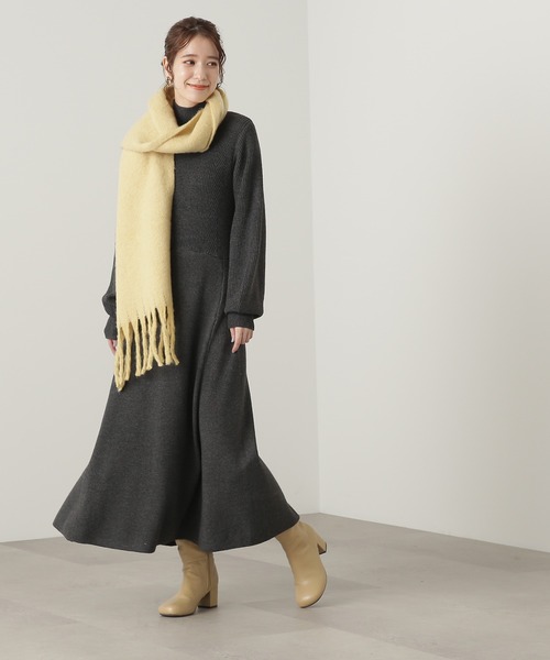 N.（N. Natural Beauty Basic）（エヌエヌナチュラルビューティーベーシック）の「【横田ひかるさん着用】◆フリンジストール（ストール/ショール・レディース・イエロー/アイボリー/パープル・ﾌﾘ-）」の10枚目の写真