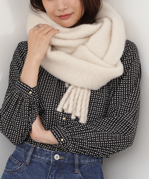 N.（N. Natural Beauty Basic）（エヌエヌナチュラルビューティーベーシック）の「【横田ひかるさん着用】◆フリンジストール（ストール/ショール・レディース・イエロー/アイボリー/パープル・ﾌﾘ-）」の12枚目の写真