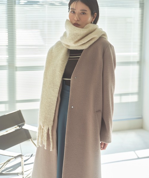 N.（N. Natural Beauty Basic）（エヌエヌナチュラルビューティーベーシック）の「【横田ひかるさん着用】◆フリンジストール（ストール/ショール・レディース・イエロー/アイボリー/パープル・ﾌﾘ-）」の11枚目の写真