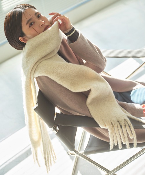 N.（N. Natural Beauty Basic）（エヌエヌナチュラルビューティーベーシック）の「【横田ひかるさん着用】◆フリンジストール（ストール/ショール・レディース・イエロー/アイボリー/パープル・ﾌﾘ-）」の18枚目の写真