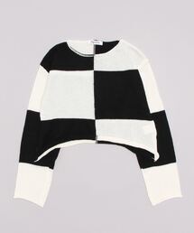 Figments | ブロックチェッククロップドニット(ニット/セーター)