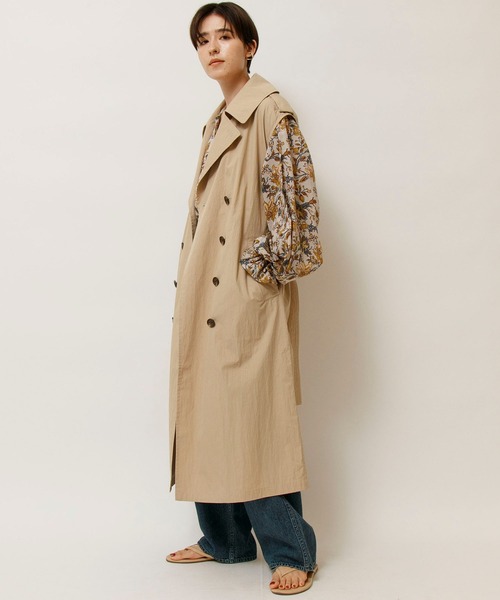 Johnbull（ジョンブル）の「コットンナイロンタフタ3WAYトレンチコート（トレンチコート・レディース・ダークグリーン/ベージュ・FREE）」の15枚目の写真