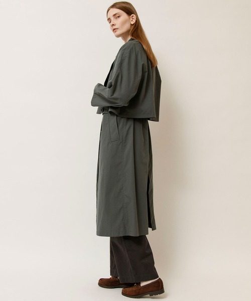 Johnbull（ジョンブル）の「コットンナイロンタフタ3WAYトレンチコート（トレンチコート・レディース・ダークグリーン/ベージュ・FREE）」の20枚目の写真