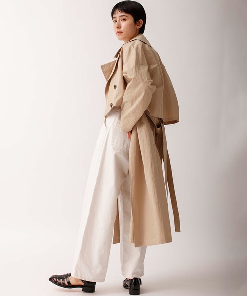 Johnbull（ジョンブル）の「コットンナイロンタフタ3WAYトレンチコート（トレンチコート・レディース・ダークグリーン/ベージュ・FREE）」の5枚目の写真