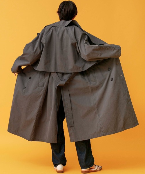 Johnbull（ジョンブル）の「コットンナイロンタフタ3WAYトレンチコート（トレンチコート・レディース・ダークグリーン/ベージュ・FREE）」の9枚目の写真