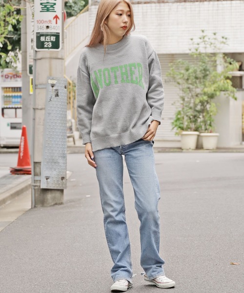 ROOPTOKYO(ループトウキョウ)の「ロゴプルオーバーニット(ニット/セーター・レディース・グリーン/グレー/ベージュ/ホワイト・FREE)」の18枚目の写真