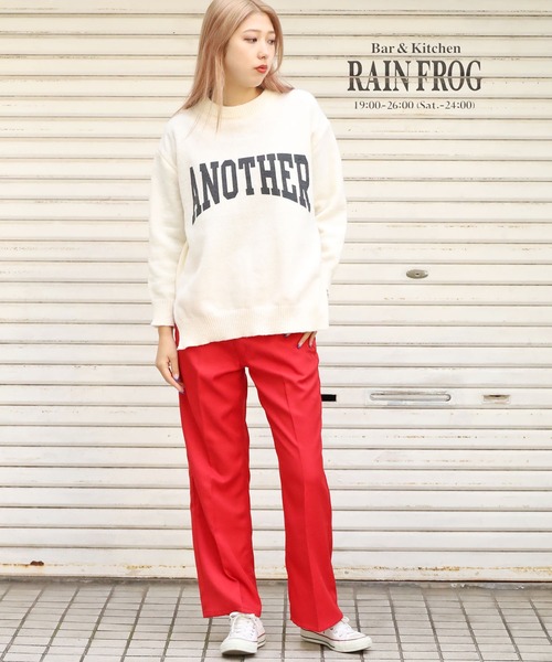 ROOPTOKYO(ループトウキョウ)の「ロゴプルオーバーニット(ニット/セーター・レディース・グリーン/グレー/ベージュ/ホワイト・FREE)」の6枚目の写真