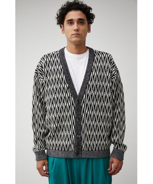 AZUL by moussy（アズールバイマウジー）の「RETRO PATTERN CARDIGAN/レトロパターンカーディガン（カーディガン/ボレロ・メンズ・キャメル/ボルドー/ブラック系その他・LARGE/MEDIUM）」の6枚目の写真