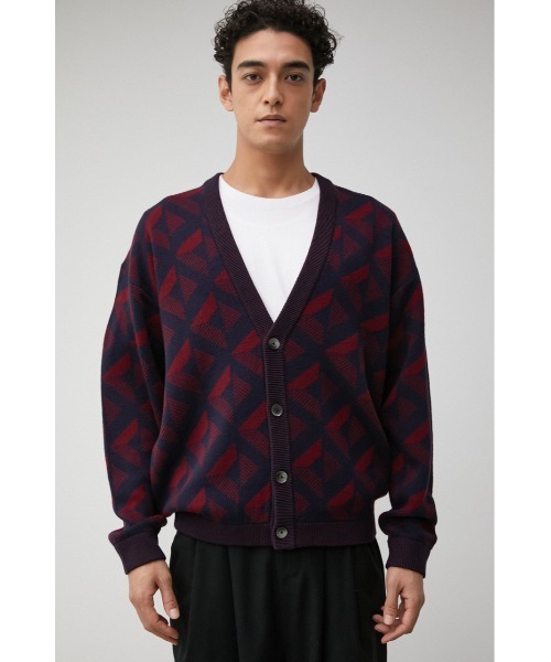 AZUL by moussy（アズールバイマウジー）の「RETRO PATTERN CARDIGAN/レトロパターンカーディガン（カーディガン/ボレロ・メンズ・キャメル/ボルドー/ブラック系その他・LARGE/MEDIUM）」の10枚目の写真