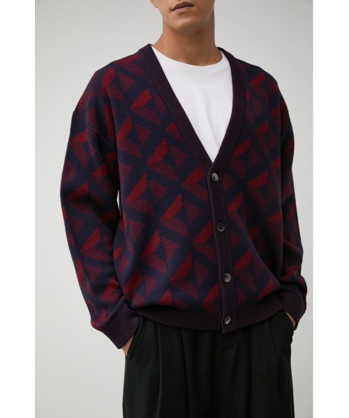AZUL by moussy（アズールバイマウジー）の「RETRO PATTERN CARDIGAN/レトロパターンカーディガン（カーディガン/ボレロ・メンズ・キャメル/ボルドー/ブラック系その他・LARGE/MEDIUM）」の12枚目の写真