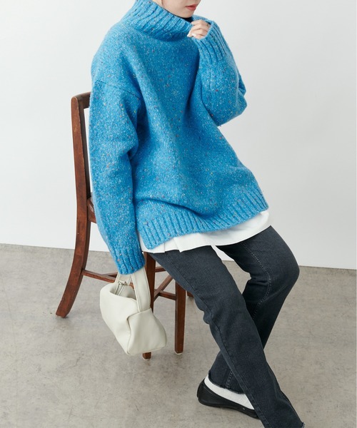 PUAL CE CIN（ピュアルセシン）の「ネップニットハイネックプルオーバー（ニット/セーター・レディース・ブラウン/ブルー/グレー・FREE）」の10枚目の写真