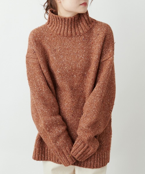 PUAL CE CIN（ピュアルセシン）の「ネップニットハイネックプルオーバー（ニット/セーター・レディース・ブラウン/ブルー/グレー・FREE）」の8枚目の写真